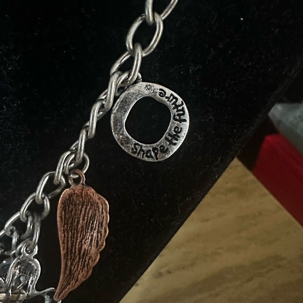 Vintage Butterfly and Flower Charm Necklace - Picture 5 of 7